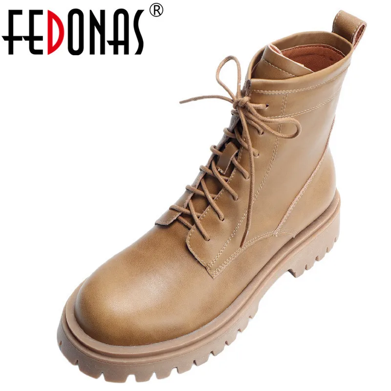 FEDONAS Outdoor Leisure Women Ankle Boots Autumn Winter Fashion Motorcycle Boots Thick Heels Genuine Leather Lace-Up Shoes Woman
FEDONAS Outdoor Leisure Women Ankle Boots Autumn Winter Fashion Motorcycle Boots Thick Heels Genuine Leather Lace-Up Shoes Woman