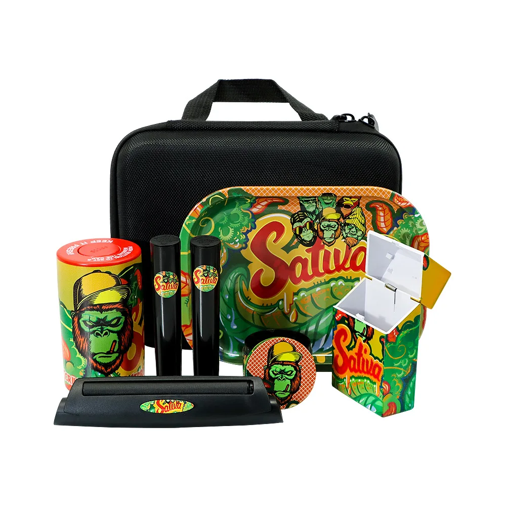 Smell Proof Smoking Set Herb Grinder Tobacco Bag Kit Rolling Tray Stash Jar Cigaretts Rolling Machine Case Box Container 12pcs
Smell Proof Smoking Set Herb Grinder Tobacco Bag Kit Rolling Tray Stash Jar Cigaretts Rolling Machine Case Box Container 12pcs
