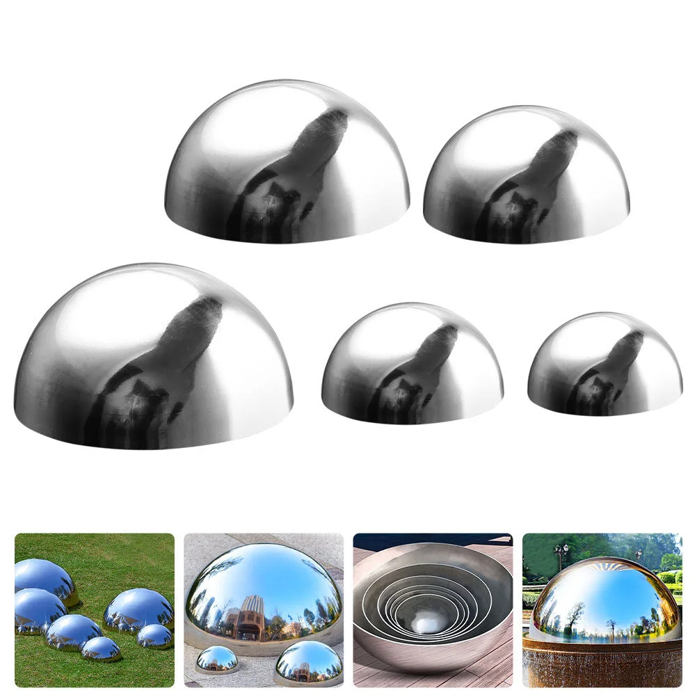 5 Pcs Garden Reflective Ball Decorative Globe Stainless Steel Half Mirror Balls Decoration Hollow
5 Pcs Garden Reflective Ball Decorative Globe Stainless Steel Half Mirror Balls Decoration Hollow