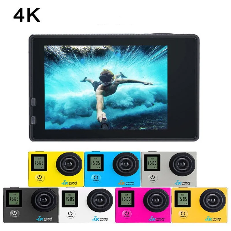 

4K sports camera new dual screen diving sports DV HD WIFI remote control waterproof aerial photography