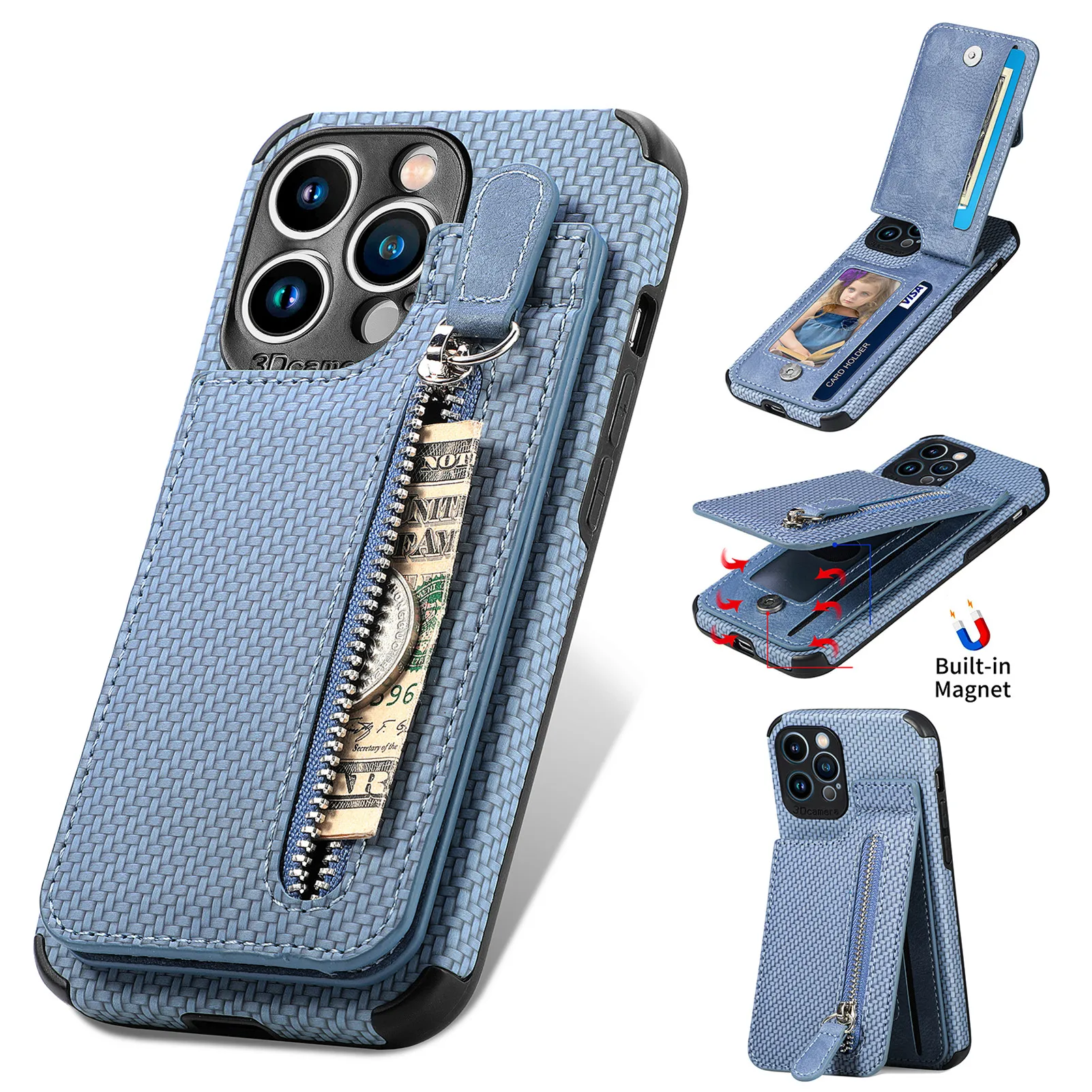 Zipper Cards Solt Wallet Leather Phone Case For iPhone 14 Pro Max 11 Purse Card Holder Kickstand Cover
Zipper Cards Solt Wallet Leather Phone Case For iPhone 14 Pro Max 11 Purse Card Holder Kickstand Cover