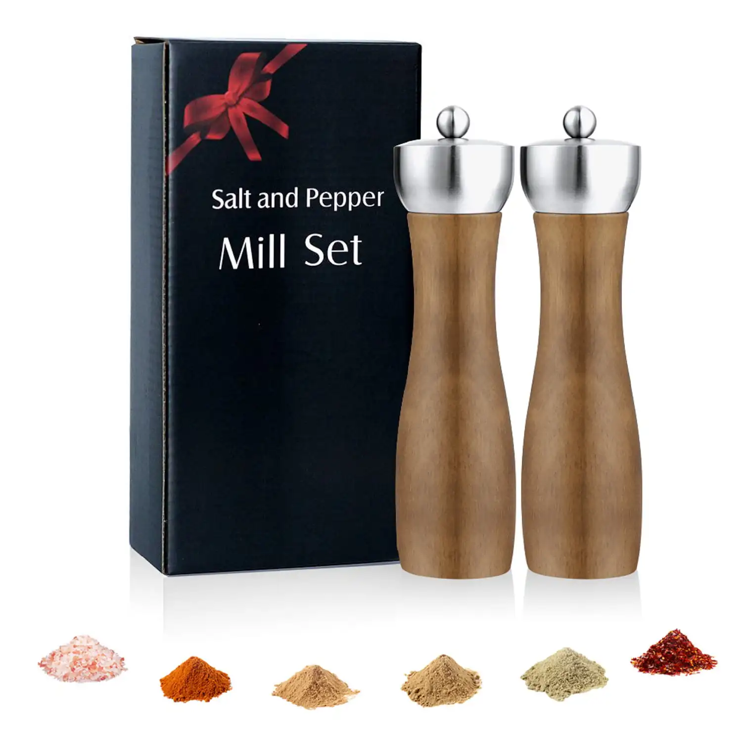 Set of 2 Wood Pepper Grinder, Salt and Pepper Mill Grinder Pepper Set with a Nut Marked with "S" or "P", Offer Fine or Coarse G
Set of 2 Wood Pepper Grinder, Salt and Pepper Mill Grinder Pepper Set with a Nut Marked with "S" or "P", Offer Fine or Coarse G
