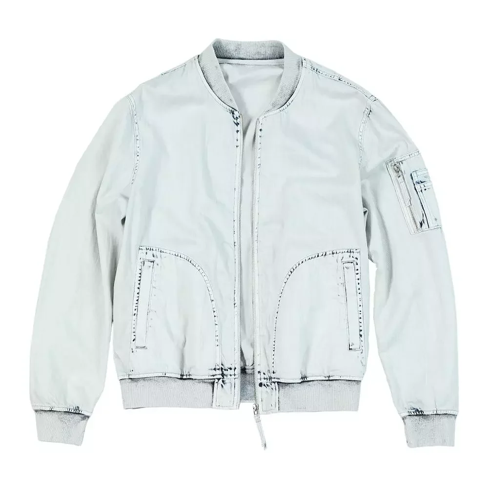 2023New Vintage Washed Denim Bomber Jacket Men Fashion baseball 100% cotton Indigo coats high quality brand clothing 190409
2023New Vintage Washed Denim Bomber Jacket Men Fashion baseball 100% cotton Indigo coats high quality brand clothing 190409