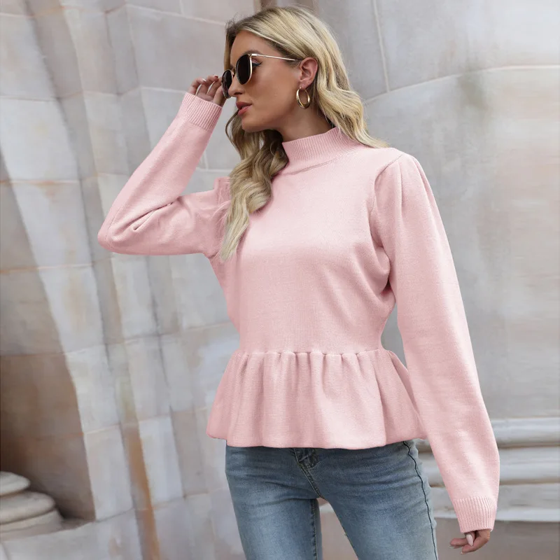 Ladies Cute Pink Purple Sweater Knitted Long Sleeve Top Streetwear Girls Ruffled Cute Sweater Oversize Women Pullover Turtleneck
Ladies Cute Pink Purple Sweater Knitted Long Sleeve Top Streetwear Girls Ruffled Cute Sweater Oversize Women Pullover Turtleneck