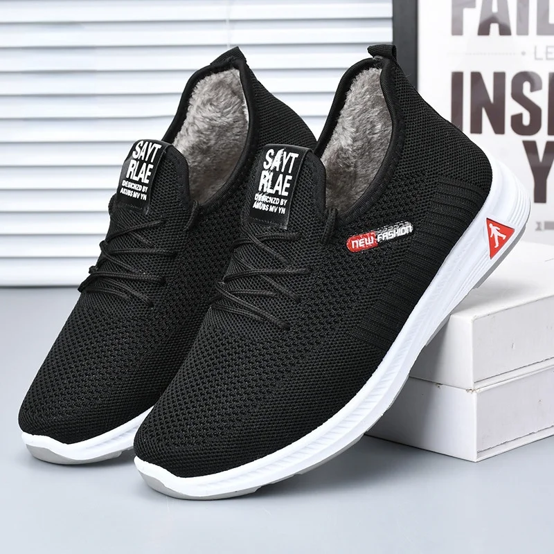 Men's Winter Sneakers Weaving Mesh Tennis Shoes Black Cotton Shoes Non-slip Platform Shoes 2022 New Slip on Warm Male Sneakers
Men's Winter Sneakers Weaving Mesh Tennis Shoes Black Cotton Shoes Non-slip Platform Shoes 2022 New Slip on Warm Male Sneakers