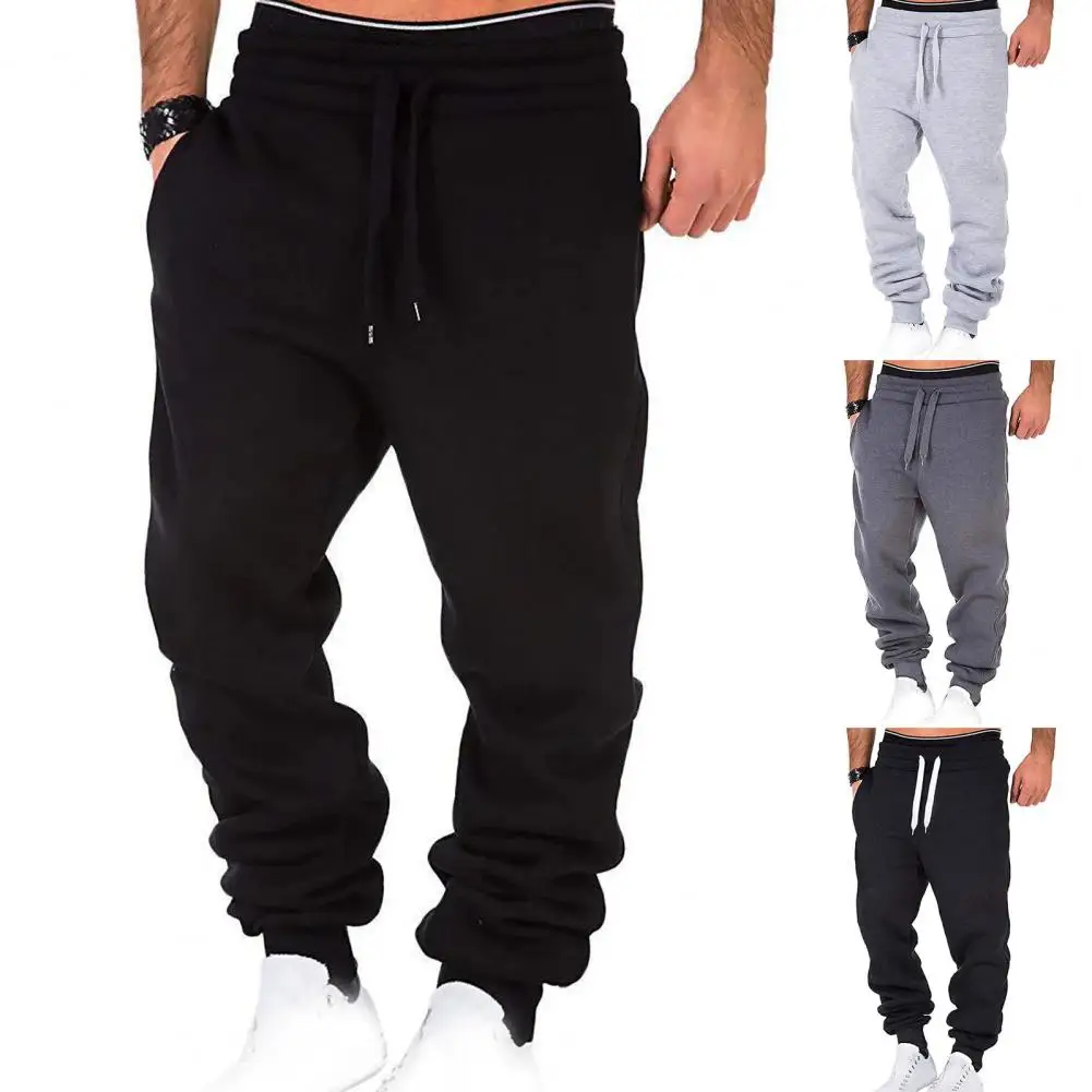 Stylish Sport Trousers Solid Color Pockets Autumn Winter Plush Lining Mid Waist Pants
Stylish Sport Trousers Solid Color Pockets Autumn Winter Plush Lining Mid Waist Pants