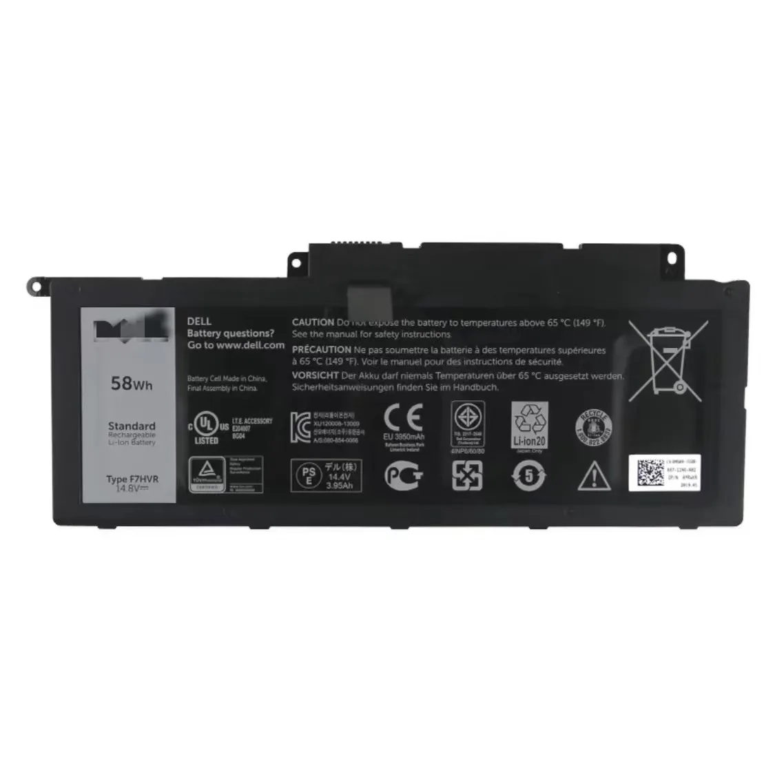 Новый оригинальный аккумулятор F7HVR G4YJM 062VNH T2T3J для ноутбука Dell Inspiron 17 7000 7737 7746 14 15 15r 5545 7537 14-7437 14,8 V 58WH
Новый оригинальный аккумулятор F7HVR G4YJM 062VNH T2T3J для ноутбука Dell Inspiron 17 7000 7737 7746 14 15 15r 5545 7537 14-7437 14,8 V 58WH