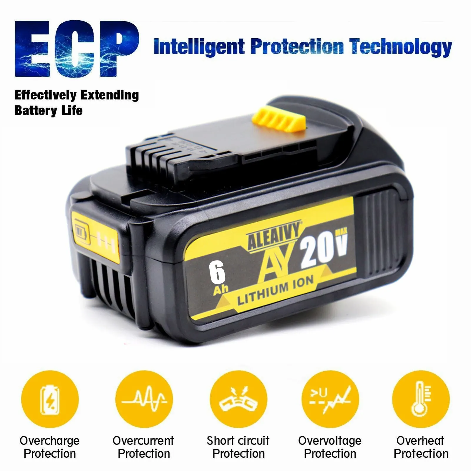 20V 3.0Ah 5.0Ah 6.0Ah DCB200 Replacement Li-ion Battery for DeWalt MAX XR DCB205 DCB201 DCB203 power tool Batteries
20V 3.0Ah 5.0Ah 6.0Ah DCB200 Replacement Li-ion Battery for DeWalt MAX XR DCB205 DCB201 DCB203 power tool Batteries