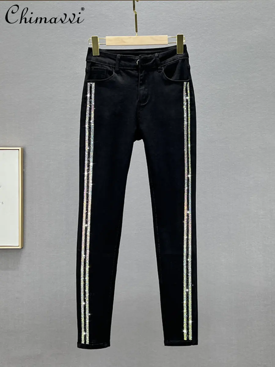 European Goods Rhinestone Jeans Women's Trousers 2022 Autumn New Fashion Stretch High Waist Slimming Tappered Pencil Pants
European Goods Rhinestone Jeans Women's Trousers 2022 Autumn New Fashion Stretch High Waist Slimming Tappered Pencil Pants