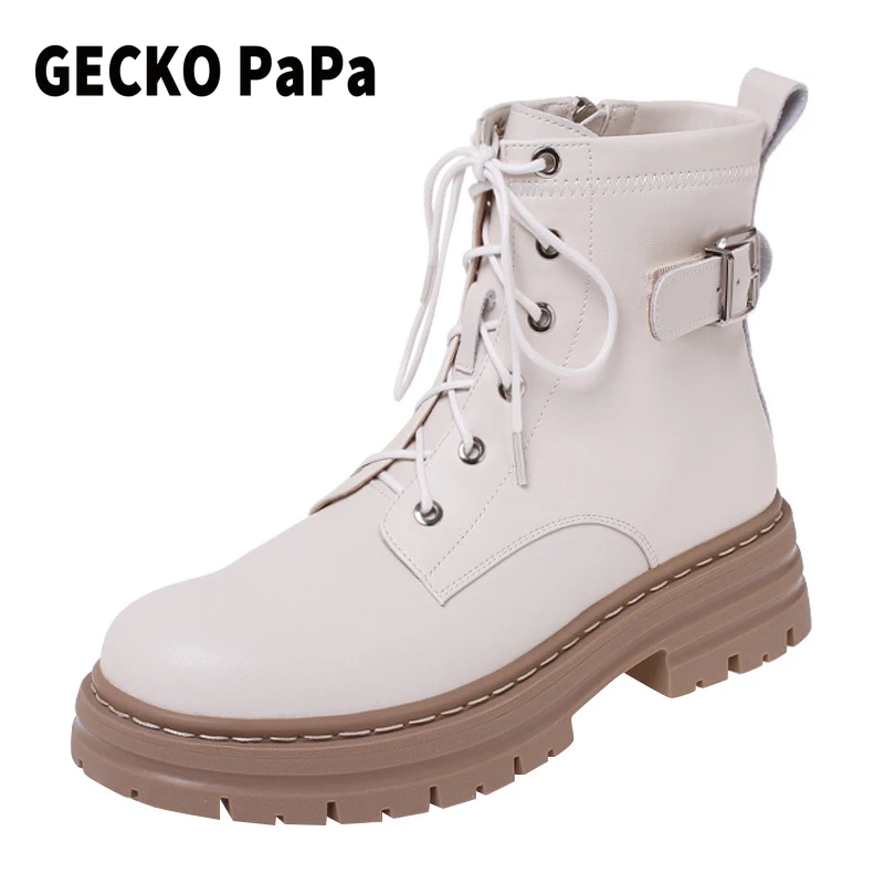 Fashion Women Boots Thick Sole Black Lace Up Women PU Leather Naked Boots 2022 Autumn New Ladies Boots Botas De Mujer
Fashion Women Boots Thick Sole Black Lace Up Women PU Leather Naked Boots 2022 Autumn New Ladies Boots Botas De Mujer