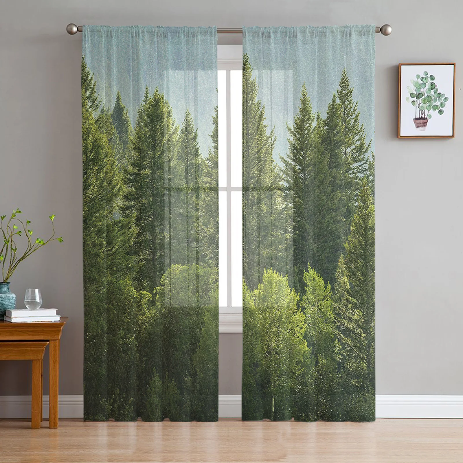 Youth Bedroom Sheer Curtains Green Pine Forest Kitchen Study Hanging Curtains Living Room Holiday Decor Tulle Curtains
Youth Bedroom Sheer Curtains Green Pine Forest Kitchen Study Hanging Curtains Living Room Holiday Decor Tulle Curtains