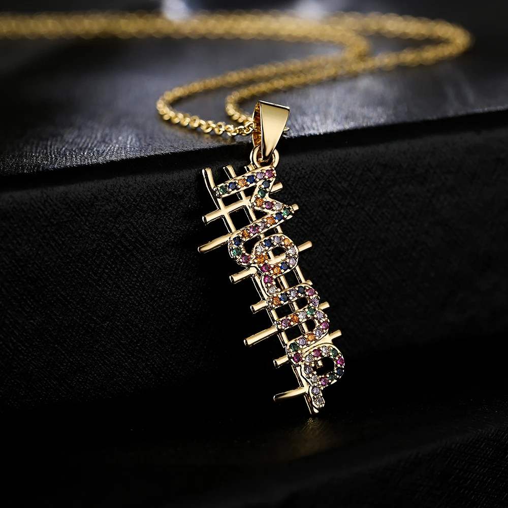 Ожерелье женское медное с фианитом, под золото 
Ожерелье женское медное с фианитом, под золото