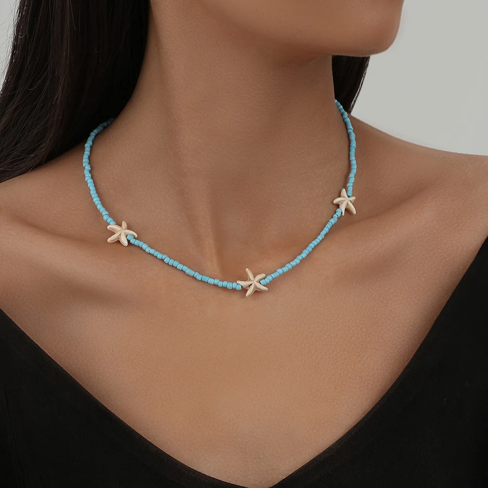 Boho Handmade Green Starfish Diy Rice Bead Necklace Choker For Women Charm Statement Beach Vacation Girl Jewelry Accessories
Boho Handmade Green Starfish Diy Rice Bead Necklace Choker For Women Charm Statement Beach Vacation Girl Jewelry Accessories