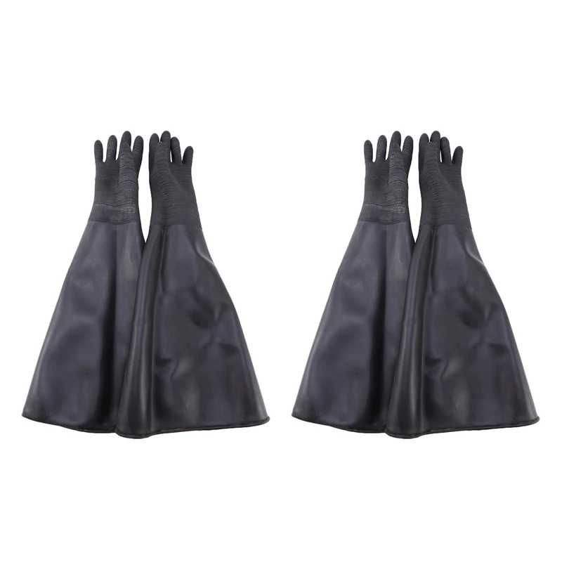 4X Rubber Black Sandblaster Gloves Stripe Abrasive Sand Blasting Gloves For Blasting Cabinet 65X30cm
4X Rubber Black Sandblaster Gloves Stripe Abrasive Sand Blasting Gloves For Blasting Cabinet 65X30cm