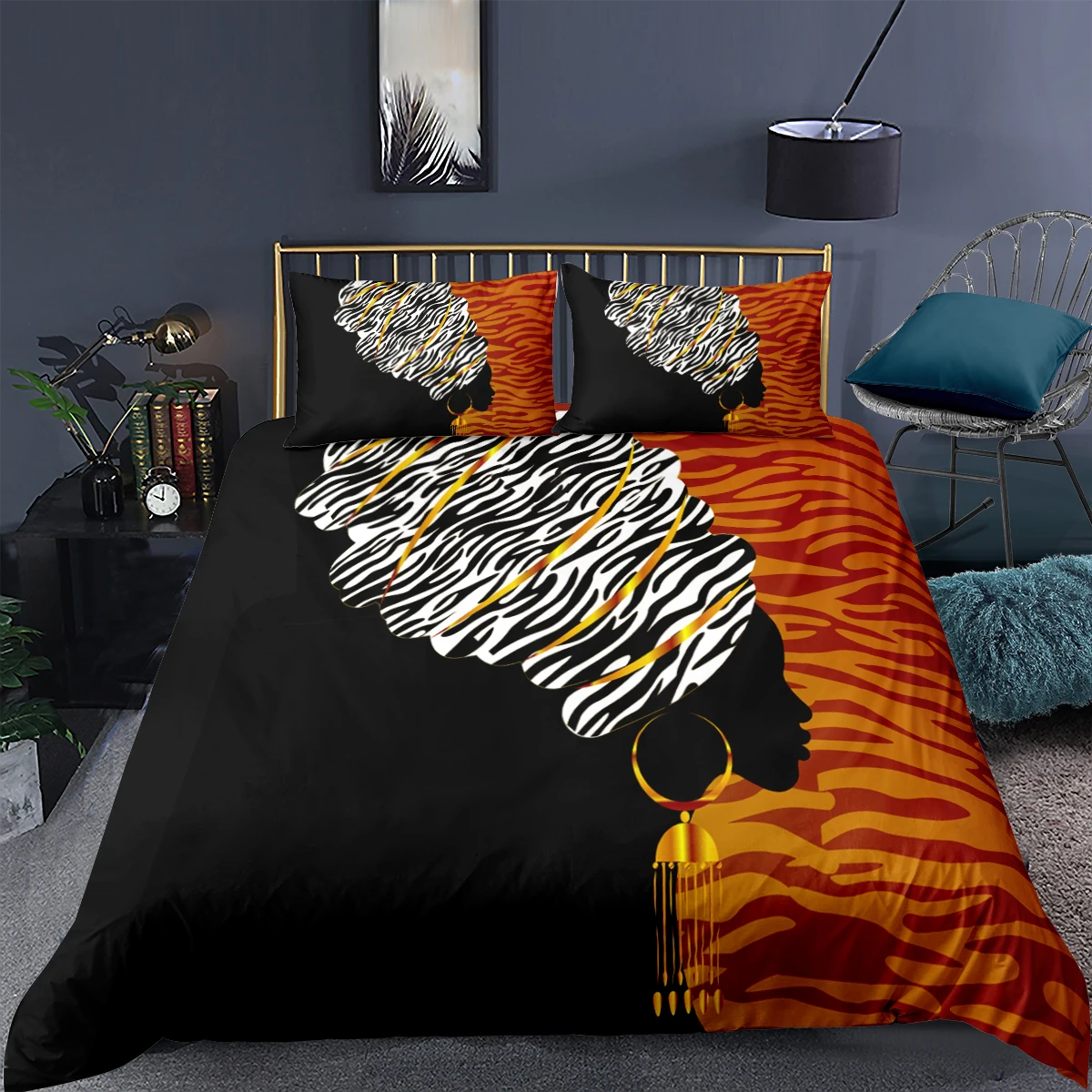Set Design Abstract Duvet Cover Queen King Size Home Textiles Black And White Bedclothes 2/3PCS African Woman Bedding
Set Design Abstract Duvet Cover Queen King Size Home Textiles Black And White Bedclothes 2/3PCS African Woman Bedding