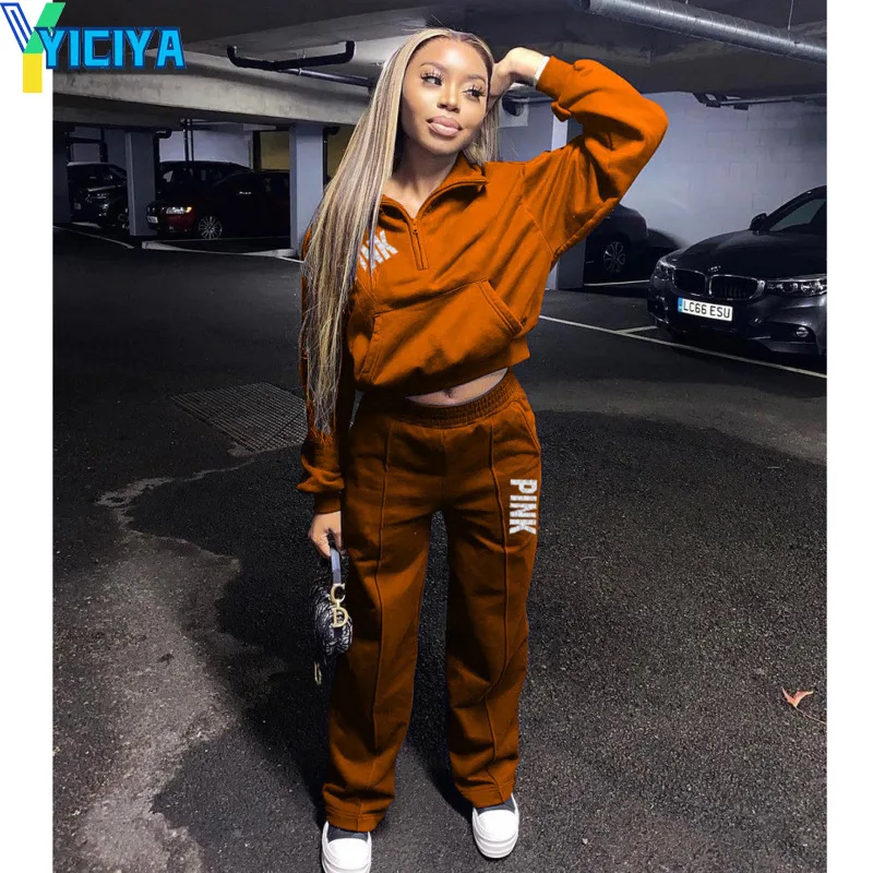 YICIYA 2022 Spring Women's Sportswear Suit Zipper High Neck Letter Print Sweatshirt And Straight Pants Leisure Two-piece Women
YICIYA 2022 Spring Women's Sportswear Suit Zipper High Neck Letter Print Sweatshirt And Straight Pants Leisure Two-piece Women