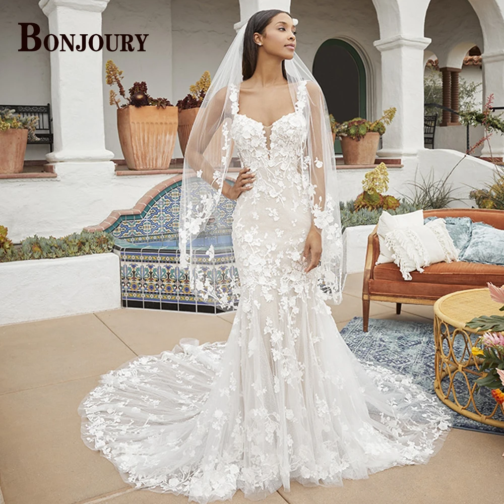 BONJOURY Luxury 2023 Trumpet Wedding Dresses For Women Appliques V-Neck Backless Pleate Vestido De Noiva Bride Customized
BONJOURY Luxury 2023 Trumpet Wedding Dresses For Women Appliques V-Neck Backless Pleate Vestido De Noiva Bride Customized
