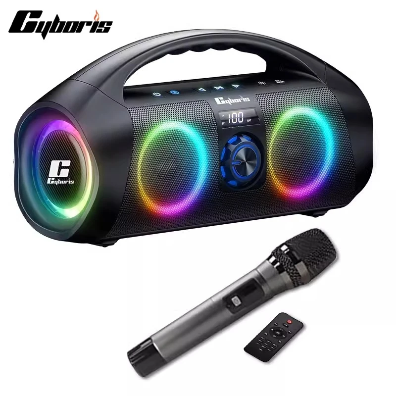 Wireless Portable BT 5.3 Speaker Cyboris 120W Rechargeable Speaker Outdoors Waterproof Mega Bass Stereo System with Flashing RGB
Wireless Portable BT 5.3 Speaker Cyboris 120W Rechargeable Speaker Outdoors Waterproof Mega Bass Stereo System with Flashing RGB