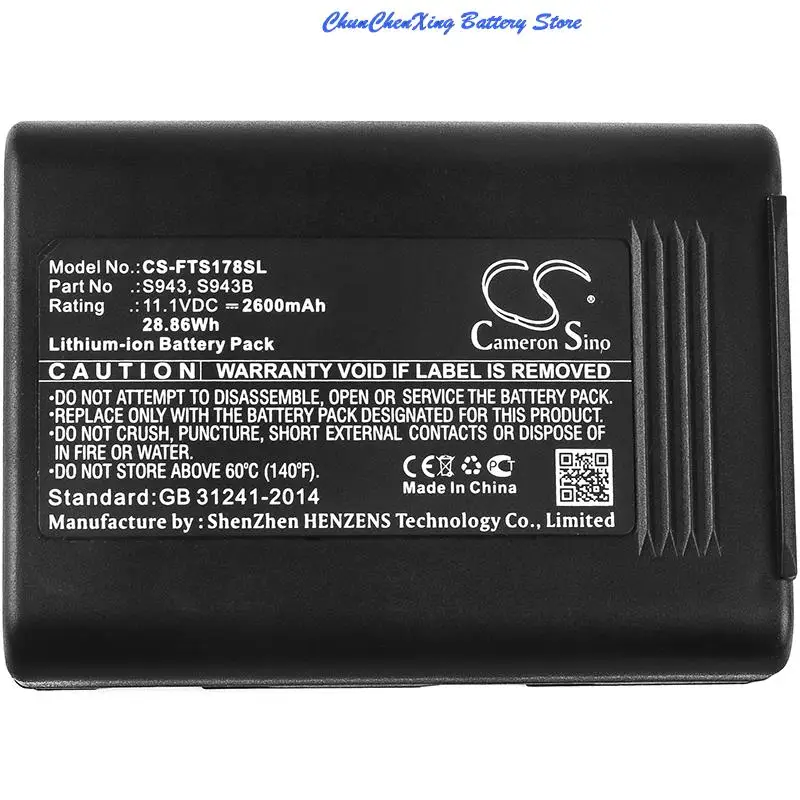 Cameron Sino 2600mAh Battery for Fitel S121A, S121M4, S122A, S122C, S122M12, S122M8,S123C,S123C12,S153A S177A S178A S178V S177B
Cameron Sino 2600mAh Battery for Fitel S121A, S121M4, S122A, S122C, S122M12, S122M8,S123C,S123C12,S153A S177A S178A S178V S177B