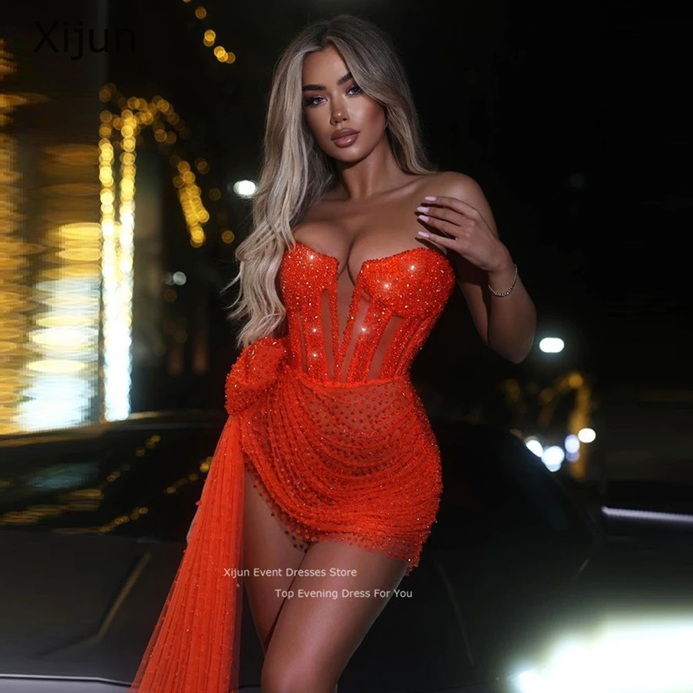 Xijun Sexy Glitter Short Prom Dresses Sweetheart See-Thru Birthday Party Dresses Cocktail Dress Mini Night Club Gowns For Black
Xijun Sexy Glitter Short Prom Dresses Sweetheart See-Thru Birthday Party Dresses Cocktail Dress Mini Night Club Gowns For Black