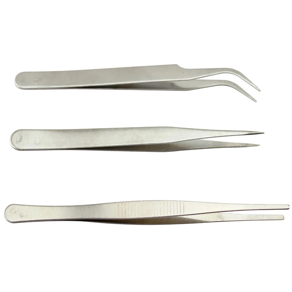 3 Pcs Tweezers Stainless Steel Assembly Repair Precision Set Tool Electronic Tweezers Repair Hand Tool
3 Pcs Tweezers Stainless Steel Assembly Repair Precision Set Tool Electronic Tweezers Repair Hand Tool