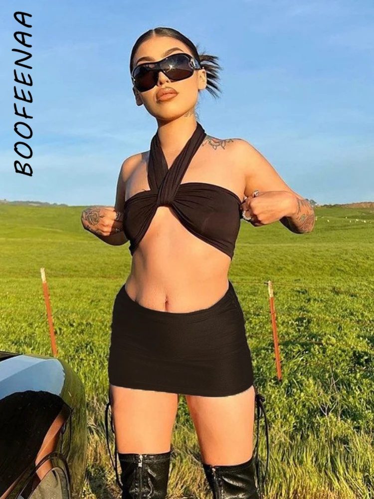 Сексуальные летние черные комплекты платьев BOOFEENAA, праздничная одежда для женщин, комплект из 2 предметов, мини-юбка и короткий топ, клубная ...
Сексуальные летние черные комплекты платьев BOOFEENAA, праздничная одежда для женщин, комплект из 2 предметов, мини-юбка и короткий топ, клубная ...
