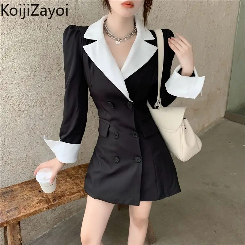Koijizayoi Spring 2022 New Women Blazer Mini Short Dress Fashion Elegant Office Lady Bodycon Slim Dress Single Breasted Vestidos
Koijizayoi Spring 2022 New Women Blazer Mini Short Dress Fashion Elegant Office Lady Bodycon Slim Dress Single Breasted Vestidos