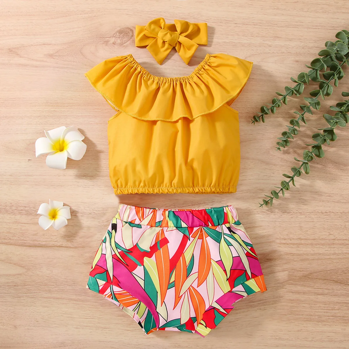 Baby Girl Summer Clothes Toddler Casual Clothing Sets Infant Solid Ruffle Sleeveless Top + Floral Shorts 2pcs Set Kids Outfits
Baby Girl Summer Clothes Toddler Casual Clothing Sets Infant Solid Ruffle Sleeveless Top + Floral Shorts 2pcs Set Kids Outfits