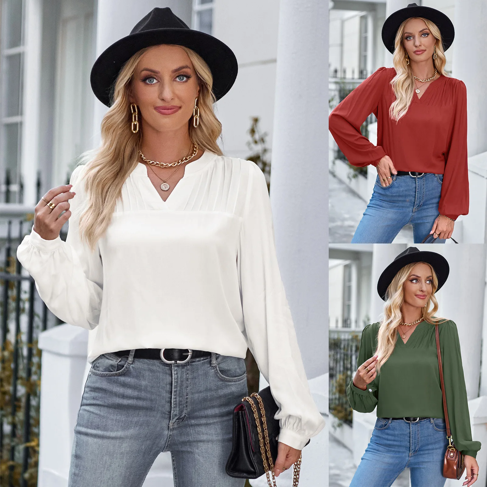 New Style Autumn and Winter Women's Dress Fallow V-neck Cultivate One's Moral Integrity Solid Color Tide Long Sleeve Jacket
New Style Autumn and Winter Women's Dress Fallow V-neck Cultivate One's Moral Integrity Solid Color Tide Long Sleeve Jacket