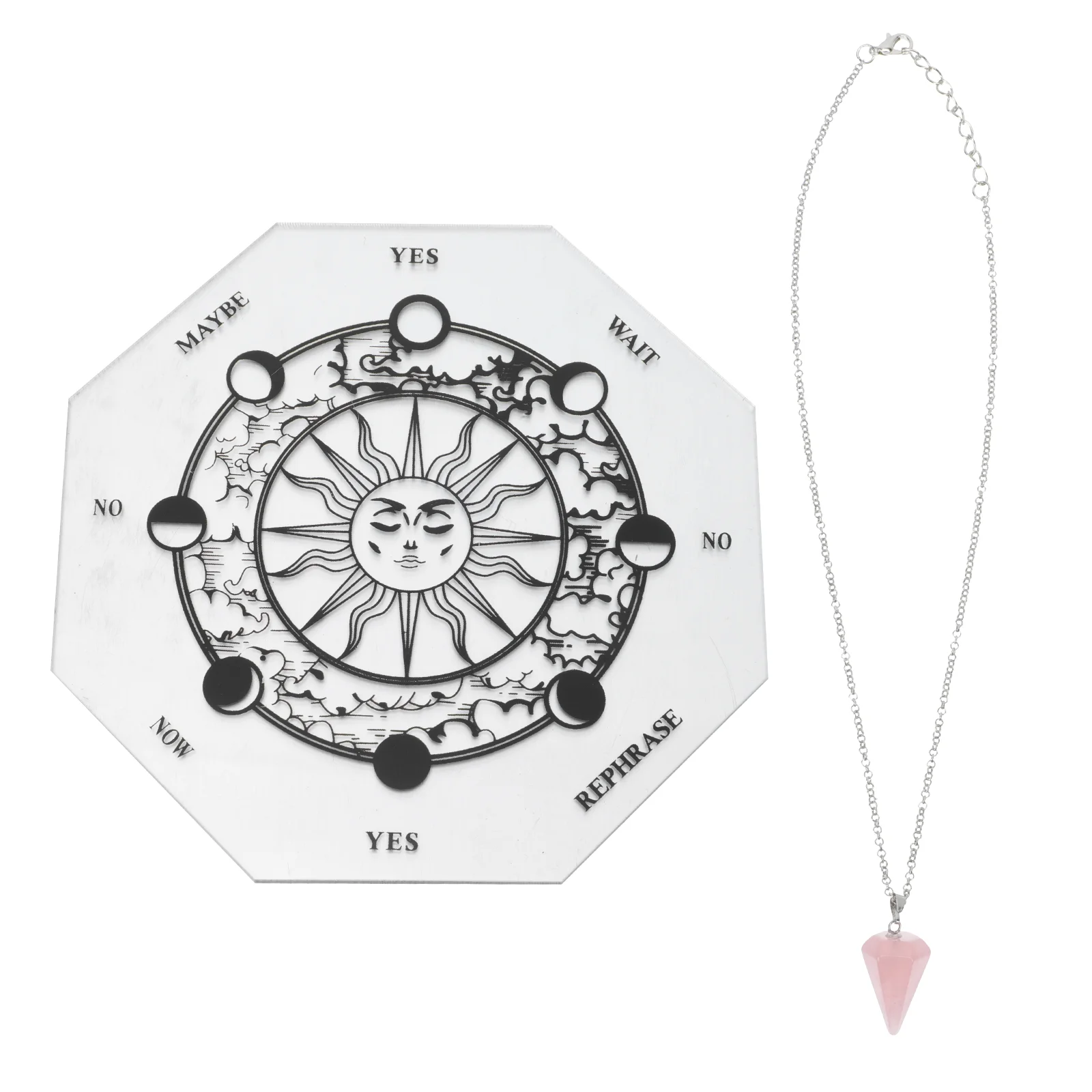Board Pendulum Divination Dowsingnecklace Wiccan Plate Borad Altar Supplies Crystal Answer Astrology Metaphysical Letter Acrylic
Board Pendulum Divination Dowsingnecklace Wiccan Plate Borad Altar Supplies Crystal Answer Astrology Metaphysical Letter Acrylic