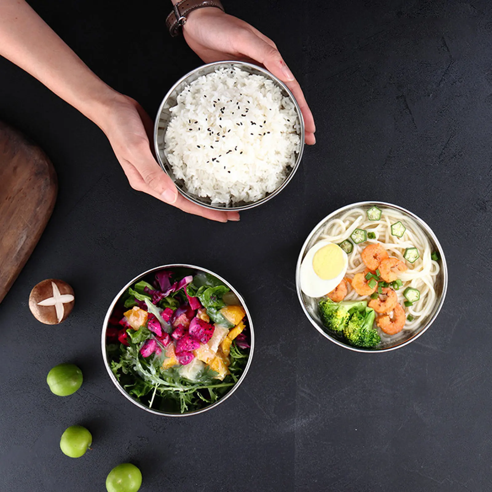 3Pcs Double Stainless Steel Bowl Home Rice Bowl Soup Bowl Salad Bowl Anti-scald Heat Insulation Thicken Drop Resistant Kids Bowl
3Pcs Double Stainless Steel Bowl Home Rice Bowl Soup Bowl Salad Bowl Anti-scald Heat Insulation Thicken Drop Resistant Kids Bowl