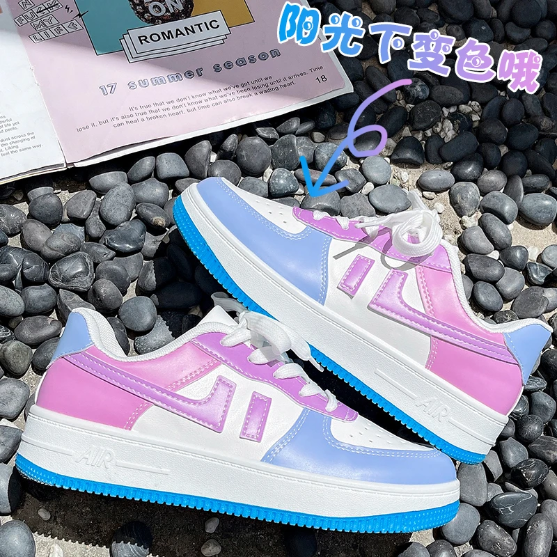 Кроссовки женские на платформе, Вулканизированная подошва, изменяющие цвет солнечного света, повседневная спортивная обувь для девочек, ро...
Кроссовки женские на платформе, Вулканизированная подошва, изменяющие цвет солнечного света, повседневная спортивная обувь для девочек, ро...