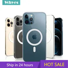 Ultra Clear Magnetic Circle Magsafing Case For iPhone 15 14 13 12 11 Pro Max Mini XS XR 78 Plus SE iPhone Magnetic Macsafe Cases