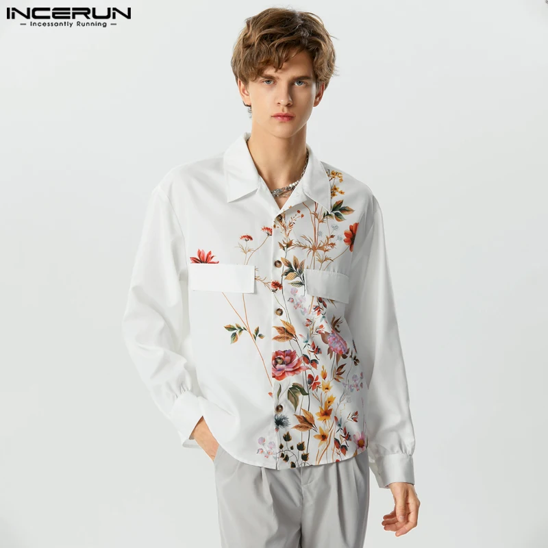 Топы INCERUN 2023, Мужская модная рубашка в американском стиле с цветочным принтом, удобная уличная одежда, мужская универсальная блузка с отложным воротником
Топы INCERUN 2023, Мужская модная рубашка в американском стиле с цветочным принтом, удобная уличная одежда, мужская универсальная блузка с отложным воротником