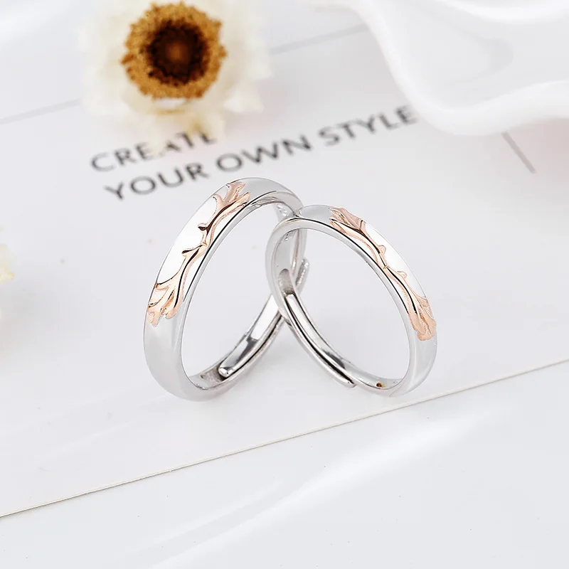 Perfso Yi Lu Has You Antlers Couple Ring 925 Sterling Silver Design Men and Women Couple Rings Ins Simple Accessories
Perfso Yi Lu Has You Antlers Couple Ring 925 Sterling Silver Design Men and Women Couple Rings Ins Simple Accessories