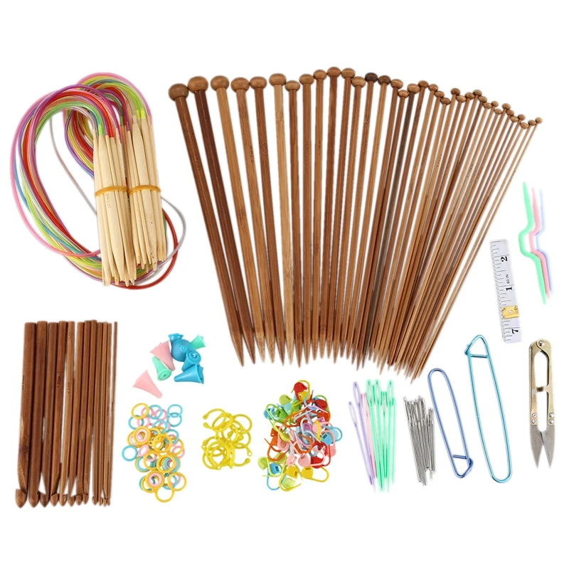 Knitting Needles Set-18 Pairs 18 Sizes Bamboo Circular Knitting Needles + 36 Single Pointed Bamboo Knitting Needles + Weaving To
Knitting Needles Set-18 Pairs 18 Sizes Bamboo Circular Knitting Needles + 36 Single Pointed Bamboo Knitting Needles + Weaving To