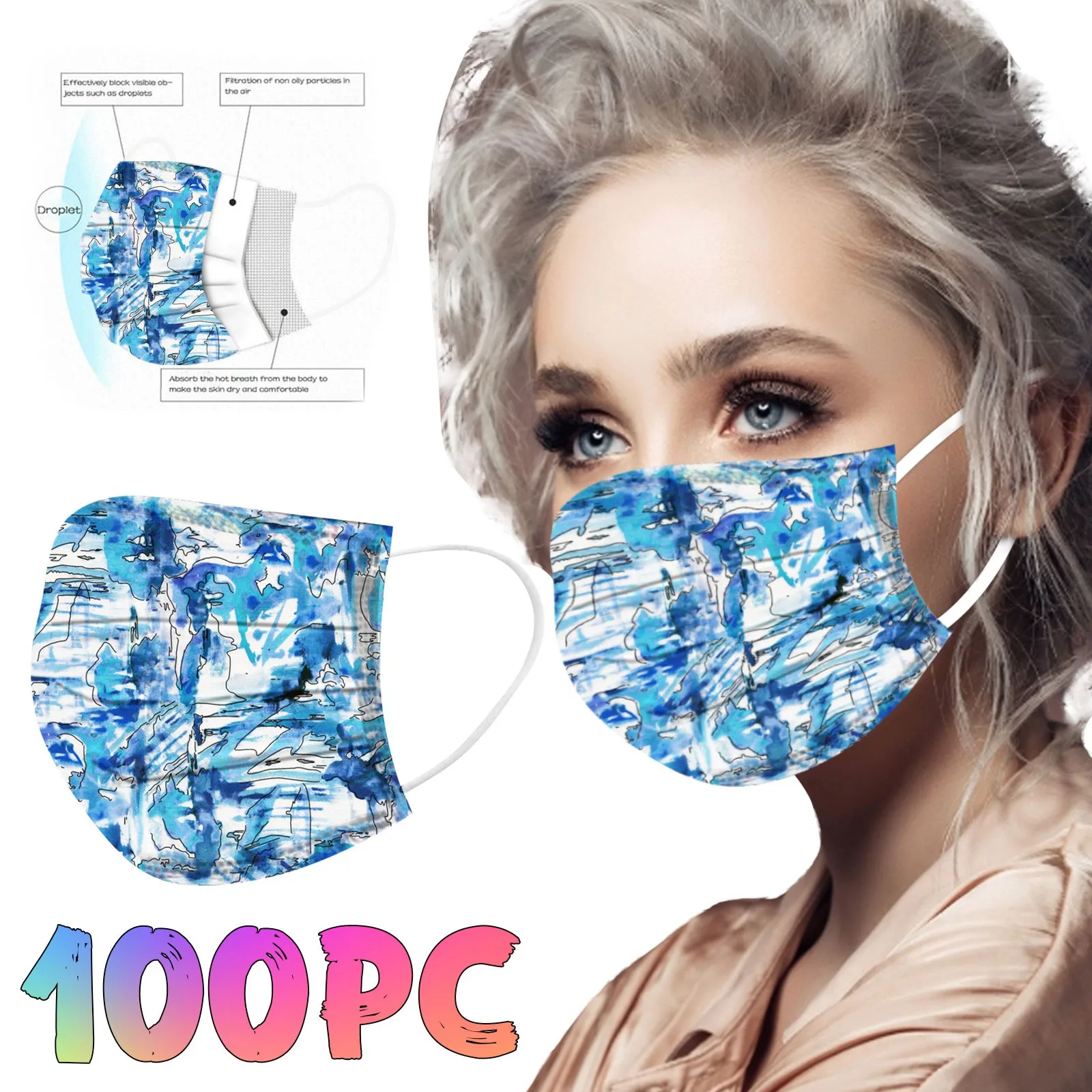 50/100pcs Printed Adult Disposable Mask 3-layer Protective Blue Camouflage Face Mask Fabric Anti-dust Breathable Mascarilla 2022
50/100pcs Printed Adult Disposable Mask 3-layer Protective Blue Camouflage Face Mask Fabric Anti-dust Breathable Mascarilla 2022