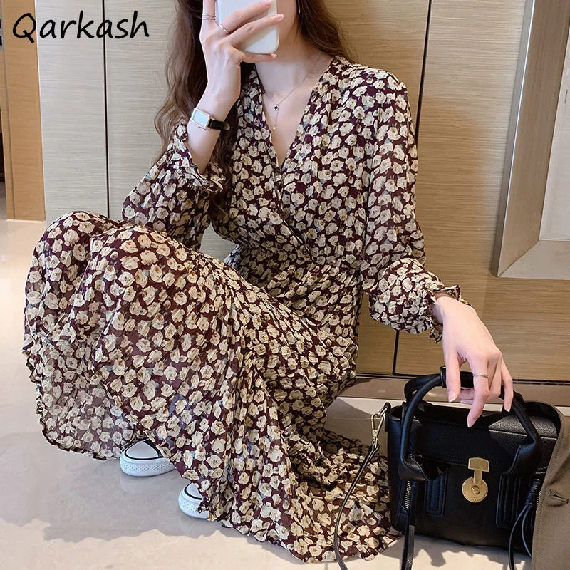 Dresses Women Harajuku Ins Chiffon Casual Tender V-neck Femme Vestidos Print Stylish Simple Tunic Mid-calf Street Korean Style
Dresses Women Harajuku Ins Chiffon Casual Tender V-neck Femme Vestidos Print Stylish Simple Tunic Mid-calf Street Korean Style