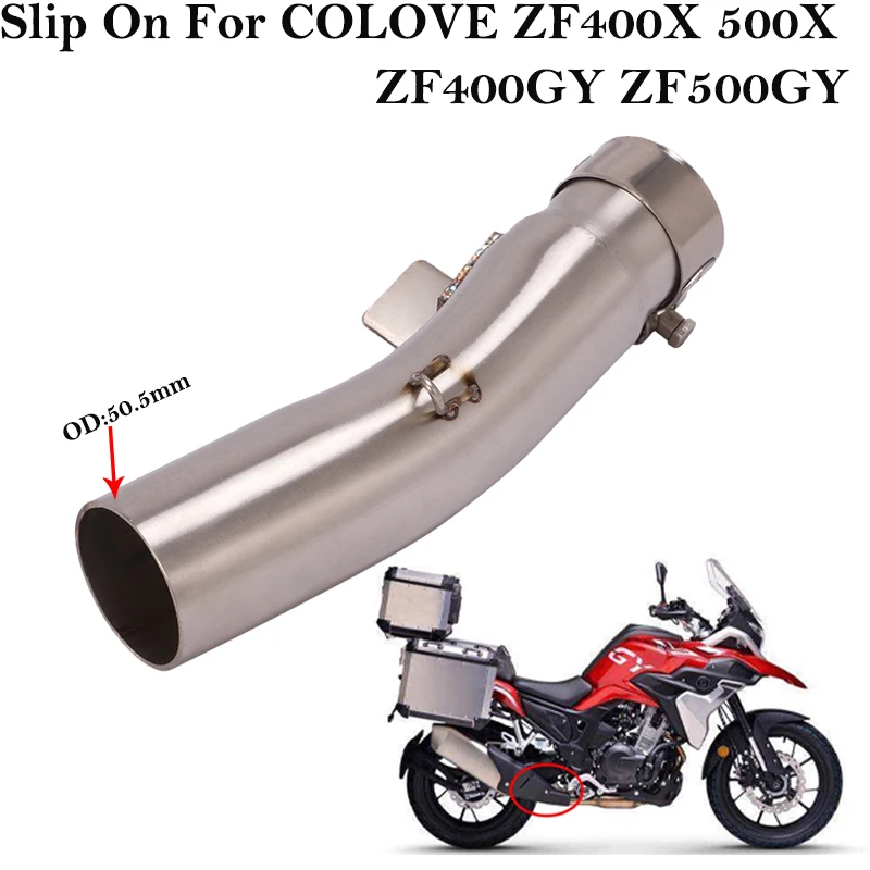 Для мотоциклетных выхлопных труб COLOVE ZF400X 500X ZF400GY ZF500GY, Модифицированная нержавеющая сталь, средний соединительный трубопровод, 51 мм Глушите...
Для мотоциклетных выхлопных труб COLOVE ZF400X 500X ZF400GY ZF500GY, Модифицированная нержавеющая сталь, средний соединительный трубопровод, 51 мм Глушите...