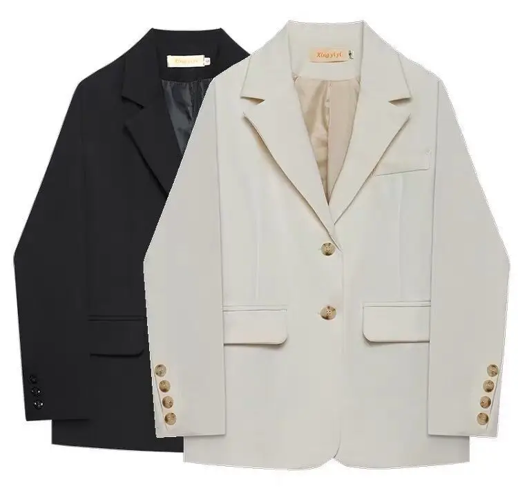 Женский офисный пиджак, повседневный белый пиджак в Корейском стиле с длинным рукавом, свободная верхняя одежда, Элегантные Модные Винтажные куртки, весна-осень
Женский офисный пиджак, повседневный белый пиджак в Корейском стиле с длинным рукавом, свободная верхняя одежда, Элегантные Модные Винтажные куртки, весна-осень