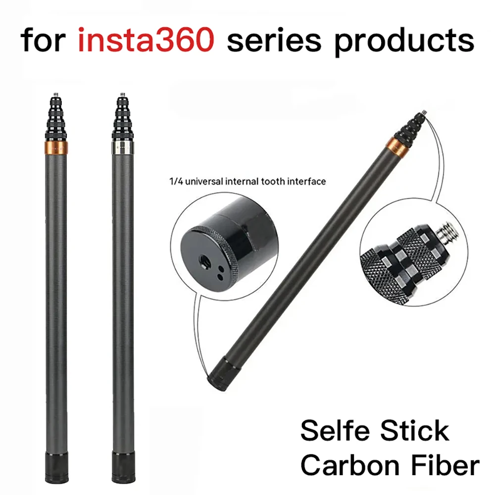 Carbon Fiber Selfie Stick for Insta360 X3 / ONE X2 / RS Aluminum Alloy Selfie Stick 1/4-inch Screw for GoPro Hero 11 10 9 DJI
Carbon Fiber Selfie Stick for Insta360 X3 / ONE X2 / RS Aluminum Alloy Selfie Stick 1/4-inch Screw for GoPro Hero 11 10 9 DJI