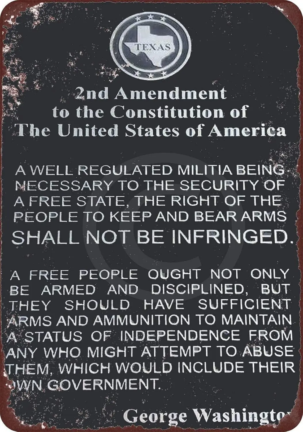 Tn Sgn 8 x 12 nches Декор rt Grge Metl Sgns Vntge Gym Mn Cve Cfe The 2nd mendment G. Wshngton Look