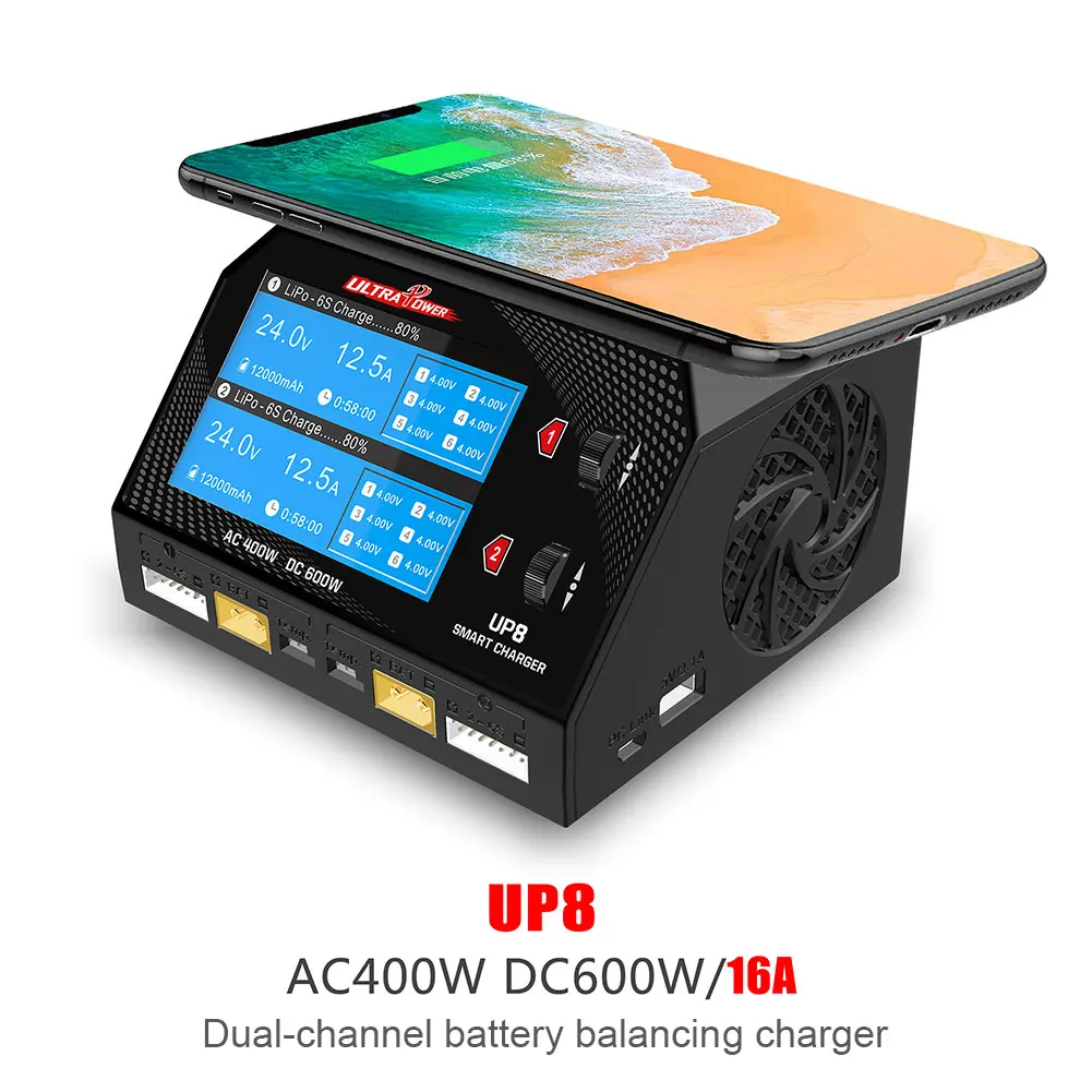 ULTRA POWER UP8 Battery Charger AC 400W DC 600W 2x16A 2 Channel Battery LiPo LiHV LiIon LiFe NiCd NiMH Balance ChargerDischarger
ULTRA POWER UP8 Battery Charger AC 400W DC 600W 2x16A 2 Channel Battery LiPo LiHV LiIon LiFe NiCd NiMH Balance ChargerDischarger