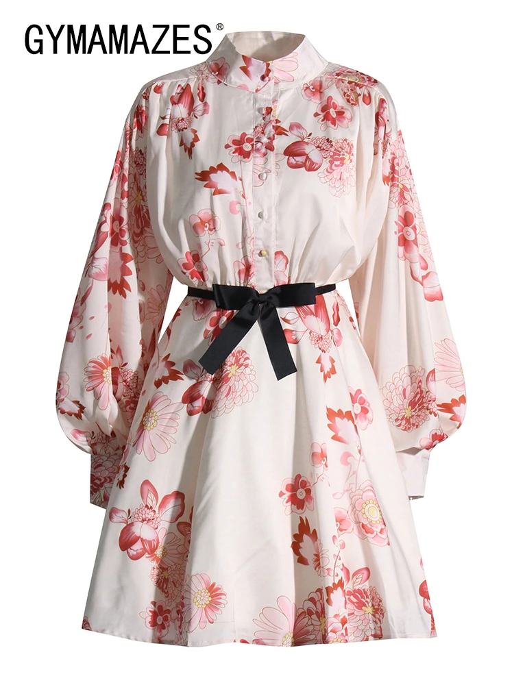 GYMAMAZES Print Floral Elegant Dress For Women Stand Collar Lantern Long Sleeve High Waist Lace Up Dresses Female 2022 Clothing
GYMAMAZES Print Floral Elegant Dress For Women Stand Collar Lantern Long Sleeve High Waist Lace Up Dresses Female 2022 Clothing