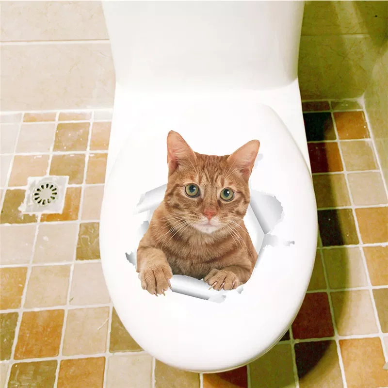 Funny Cat Wall Stickers For Toilet Bathroom Decoration Cartoon Kitten Animal Mural Art Diy Home Decals 3D Posters
Funny Cat Wall Stickers For Toilet Bathroom Decoration Cartoon Kitten Animal Mural Art Diy Home Decals 3D Posters