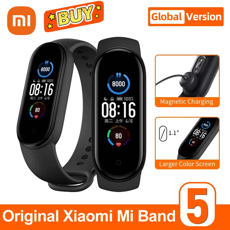 Умный Браслет Xiaomi Mi Band 5, цветной AMOLED экран, умный фитнес-трекер Mi Band 5, спортивный умный браслет с Bluetooth, Band6
Умный Браслет Xiaomi Mi Band 5, цветной AMOLED экран, умный фитнес-трекер Mi Band 5, спортивный умный браслет с Bluetooth, Band6