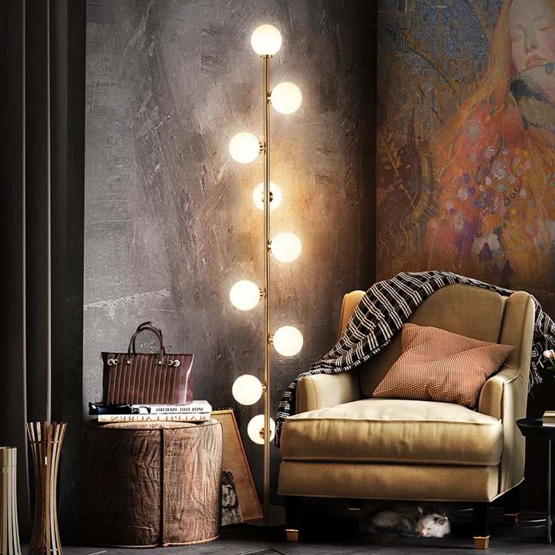 Nordic Postmodern Minimalist Magic Beans 9 Glass Ball Standing Lamps Living Room Bedroom Study Floor Lamp LED Indoor Lighting
Nordic Postmodern Minimalist Magic Beans 9 Glass Ball Standing Lamps Living Room Bedroom Study Floor Lamp LED Indoor Lighting
