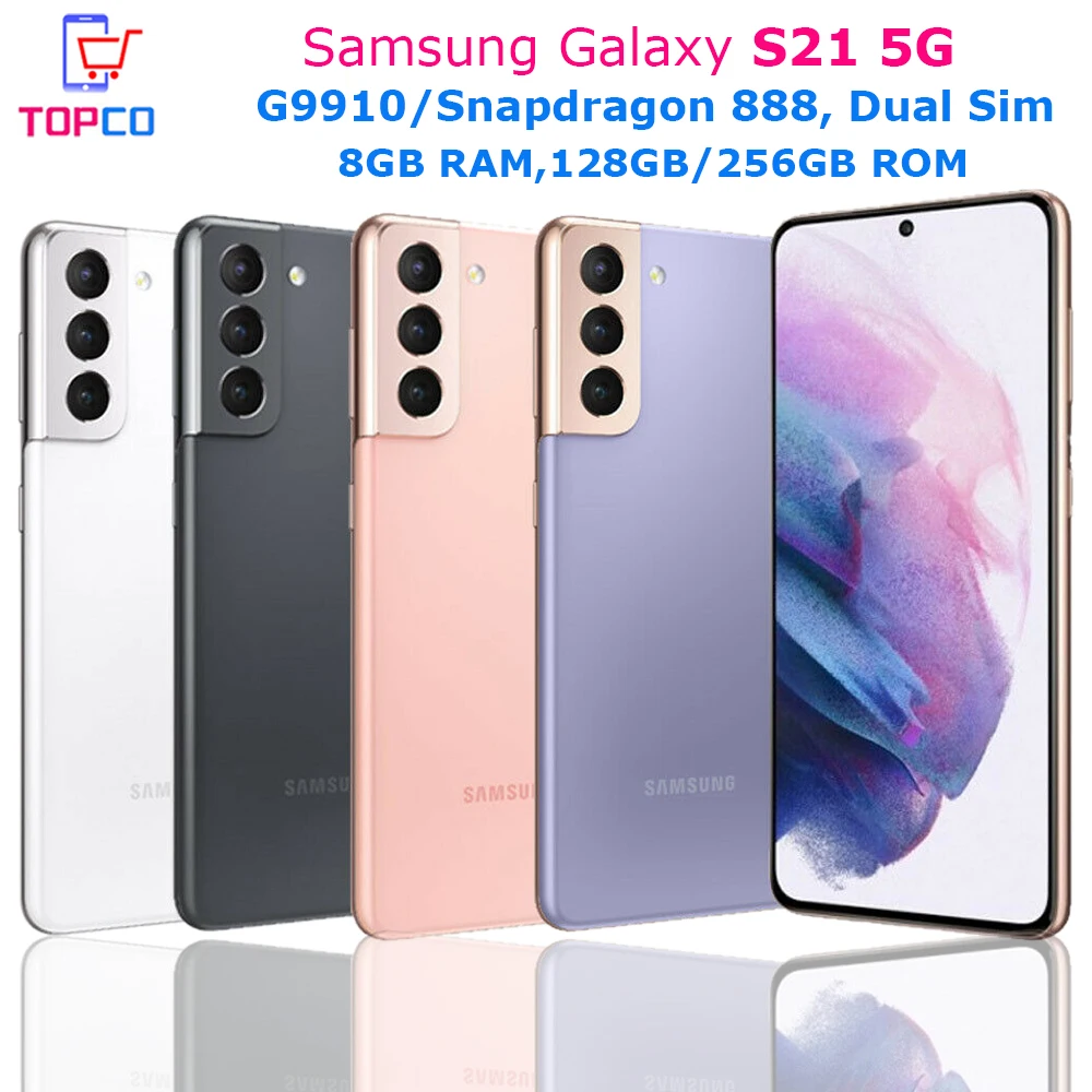 Разблокированный сотовый телефон Samsung Galaxy S21 5G G9910 128/256 Гб ПЗУ экран 6 2 дюйма
