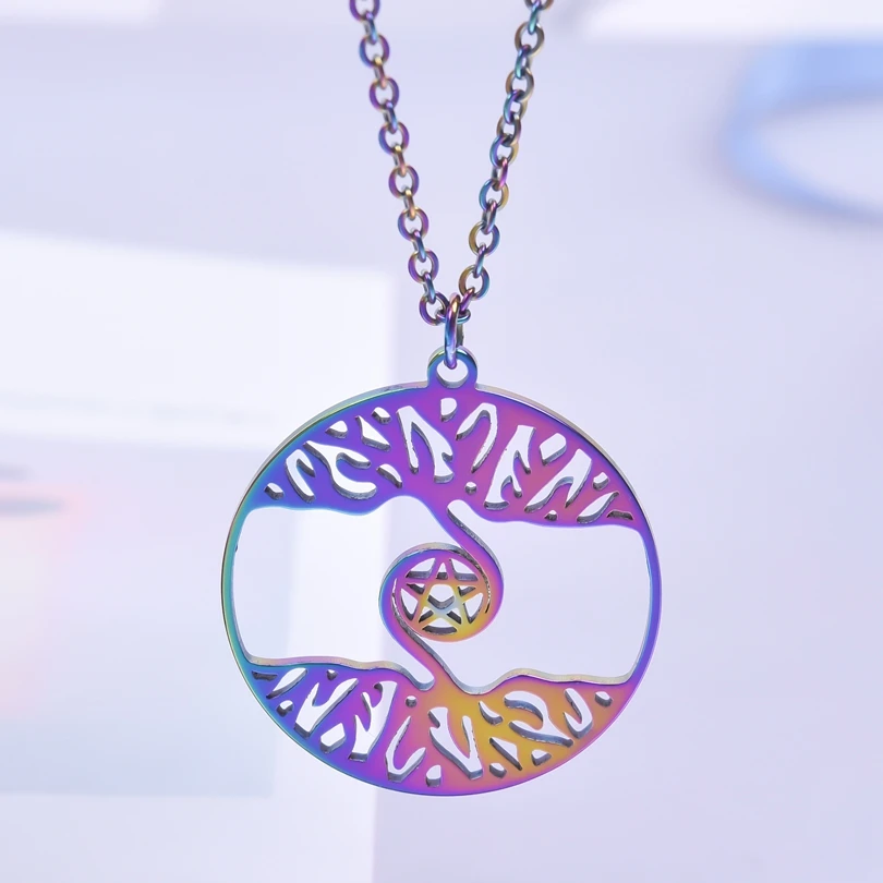 Round Tree Of Life Pendant Star Stainless Steel Necklaces For Women Men Accessories Silver/Rainbow/Gold Color Trendy Necklace
Round Tree Of Life Pendant Star Stainless Steel Necklaces For Women Men Accessories Silver/Rainbow/Gold Color Trendy Necklace