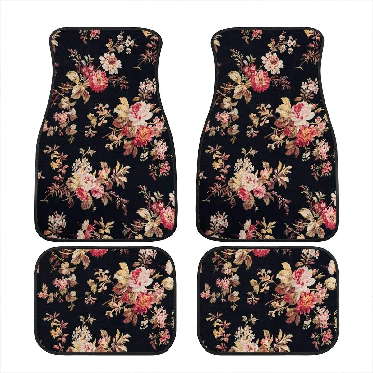 Art Flowers Pattern Car Floor Mats Vehicle Front Rear Carpets Mat, Set of 4 Floral Auto Foot Mats All Weather Universal
Art Flowers Pattern Car Floor Mats Vehicle Front Rear Carpets Mat, Set of 4 Floral Auto Foot Mats All Weather Universal